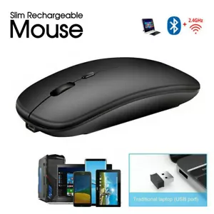 Optical Wireless Bluetooth 5.1 Slim Rechargeable Mouse for Laptop, Mac,iPad - Picture 1 of 7