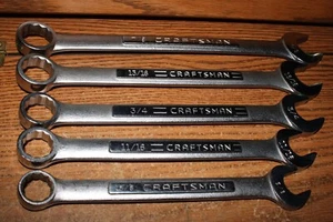 5pc Combination 12pt Craftsman Wrench -V- -VV- Series Tool USA 5/8" - 7/8" - Picture 1 of 14
