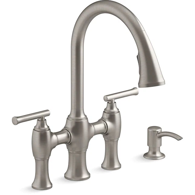 Kohler Oresund Vibrant Stainless 2handle Deck Mount High-arc Handle R28705 Sd-vc