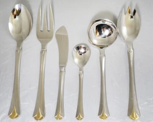PLAZA GOLD by Wirths 6 Piece Serving Set NEW NEVER USED made in Germany 18/8 - Picture 1 of 24