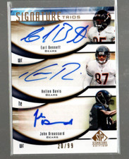 2009 SP Signature Trios #BBD John Broussard Earl Bennett Kellen Davis Auto /99