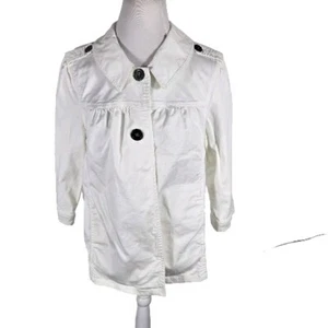 Motto Wms L White Denim Lt.Weight Unlined Jean Jacket B34 - Picture 1 of 24