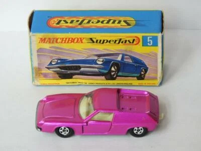 MATCHBOX LESNEY SUPERFAST LOTUS EUROPA No.5 PURPLEY PINK MINT IN ORIGINAL G2 BOX - Image 1 of 4
