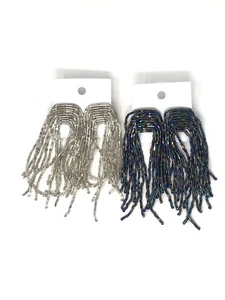 Free People Beaded Fringe Dangle earring NWT $32 - Picture 1 of 13