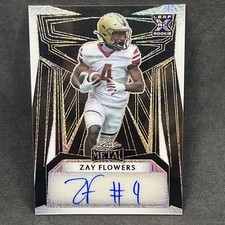 2023 LEAF METAL FOOTBALL ZAY FLOWERS  AUTOGRAPH RC SP # 1/3