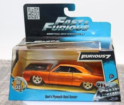 Jada Toys Fast & Furious Dom’s Plymouth Roadrunner 1:43 Scale New in Box - Image 1 of 4