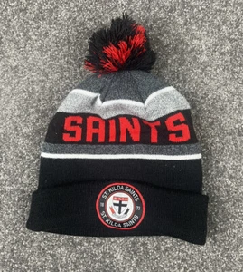 Sekem ST Kilda Saints FC Beanie Black Red AFL VFL Football Footy Pom Pom Unisex - Picture 1 of 13