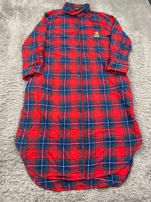 Ralph Lauren Nightgown Women Large Tartan Plaid Brushed Twill Crest Flannel Top - Image 1 of 4