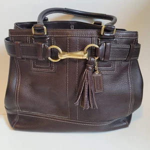 Borsa Coach Hamptons 10214 pelle marrone ciottolato vintage Y2K lusso vedi descrizione! - Foto 1 di 24