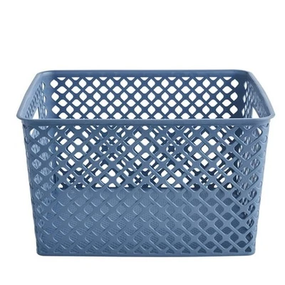 Mainstays Blue Plastic Storage Basket, 14.7x12x8.5 Inches - Image 1 of 4