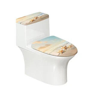 Toilet Seat Cover Set Toilet Lid Cover 2 Pack Set Beach Starfish Bowl Decorat... - Picture 1 of 6