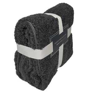 Hudson Park Collection Teddy Kunstfell Überwurf Decke 50 x 70 grau NEU - Bild 1 von 3