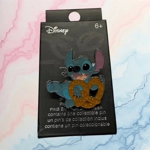 Loungefly Disney Lilo & Stitch STITCH with PRETZEL Enamel Pin - Picture 1 of 2