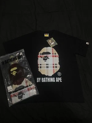 Brand New Bape Plaid College Tee Size: M'black' 100% Authentic - Image 1 of 4