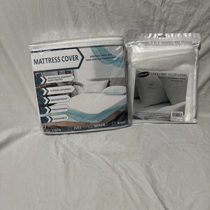 Wasserdichter Queen Matratzenschutz Baumwolle Bettbezug und Stoff Kissenbezüge - Bild 1 von 7