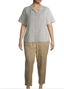 2 Terra & Sky Women’s Plus Cargo Utility Capri Pant’s Gr. -1X (16W-18W) C- Beige - Bild 1 von 6