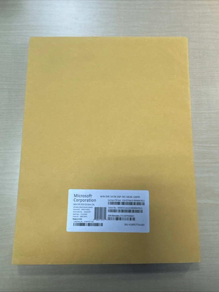 Microsoft Windows Server 2019 - 10 User Client Access Licenses (CALs) BRAND NEW - Image 1 of 2