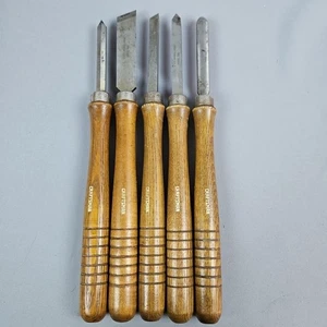 Vtg Craftsman Wood Turning Lathe Chisels Set (5) USA Made "D" Gouge Tools - Picture 1 of 9