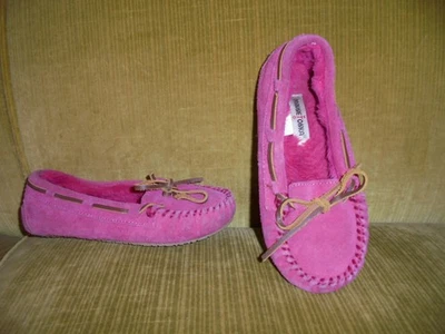 ~MINNETONKA~ Mocassins de camurça rosa quente para meninas, tamanho. 1. - Imagem 1 de 2