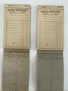 De Colección Charles City Nashua Iowa Meusel Hardwares Libro de Recibos Publicidad Lote De 2 - Imagen 1 de 16