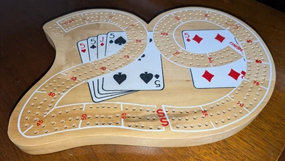 "29" Vintage Cribbage Board Solid Wood Good Condition - Image 1 of 4