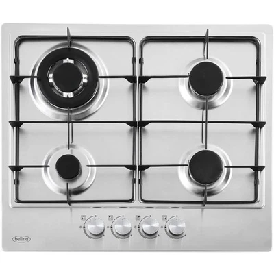 Belling GHU603RI 444411635 - Edelstahl-Gaskochfeld mit 4 Brennern - 3,6 kW Wokbrenner - Bild 1 von 4