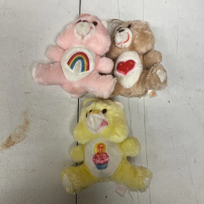 3 Vintage 1980’s Care Bear Lot 6 Inch Birthday Bear Cheer Bear Tender heart Nice - Image 1 of 4