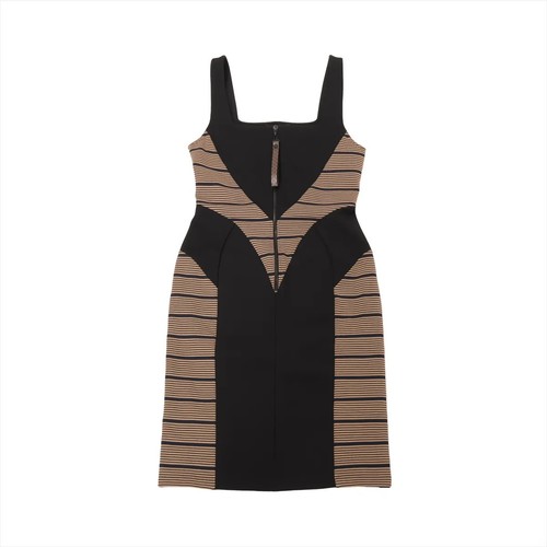 LOUIS VUITTON（LV） Louis Vuitton 25SS abito smanicato rayon M donna nero RW251WB inserto a righe