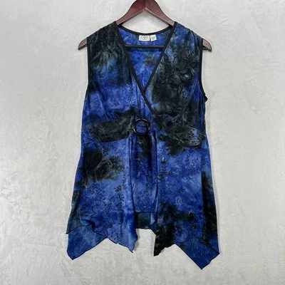 Blusa Babydoll Vintage Cato Top Mujer 18 Azul Tie Dye Y2K Floral Hada Foto 1 de 4
