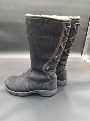 Merrell Encore женщин 6 назад кружева стриженный мех замши кожаные высокие черные зимние ботинки - Изображение 1 из 4