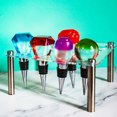 Red Diamond Shaped Handmade Wine Bottle Stopper Home Decor - Изображение 1 из 4