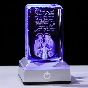 Movdyka House wärmende Geschenke neues Zuhause, segne dieses Zuhause lasergraviertes Kristalljunges - Bild 1 von 6