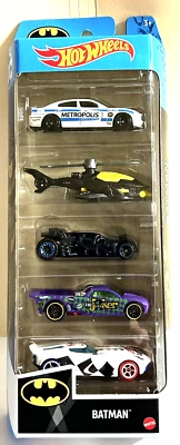 Hot Wheels 2021 DC Comics Batman 5 Pack Set GTN43 INCLUDES BATMOBILE & BATCOPTER - Image 1 of 3