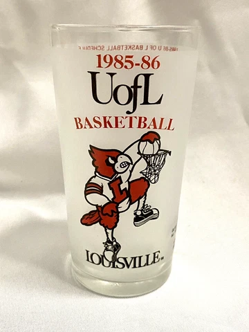 Vintage 1985 1986 University of Louisville Cardinals Basketball Drinking Glass Cover