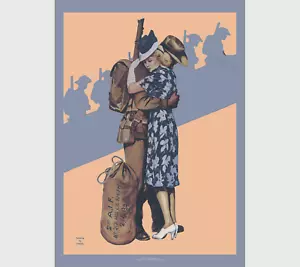 Virgil Reilly Art Print - 'Her Soldier' 1940 Recruitment WWII - 3 sizes poster - Picture 1 of 5