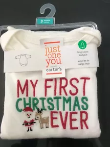 Neu mit Etikett Carters My First Christmas Ever 3 Monate langärmliger Body Anzug - Bild 1 von 2