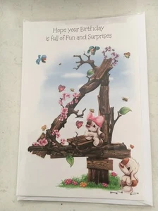 Mylo & Friends Greeting Card Hip Happy 4th Fourth Birthday RRP $4.50 - Imagen 1 de 3