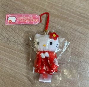 Sanrio Hello Kitty Kimono Netsuke Keychain Charm Red Tokyo 2004 Japan - New - Picture 1 of 2