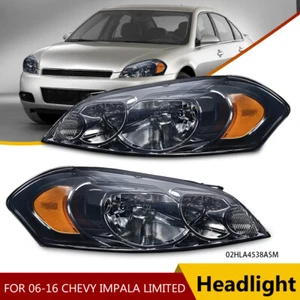 Fit For 06-13 Chevy Impala/06-07 Monte Carlo Corner Smoke Lens Headlights 2 Pcs - Picture 1 of 12