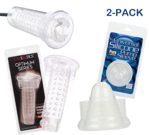 2 Pack Penis Pump Replacement Comfort Universal Long Sleeve Soft Cylinder Donuts - Picture 1 of 8