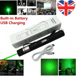 USB Rechargeable Green Laser Pointer Pen Funny Star Visible Beam Astronomy Light - Picture 1 of 18