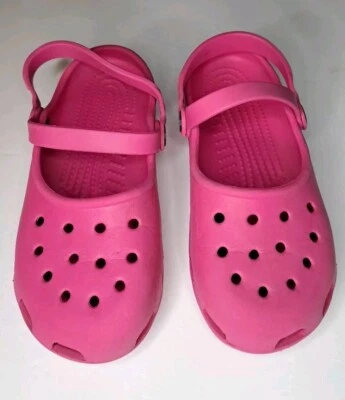 Crocs Shayna Mary Jane Rosa Sin Cordones Zapatos Cómodos Informales Juveniles 3 Mujeres 5 R#1 Foto 1 de 4