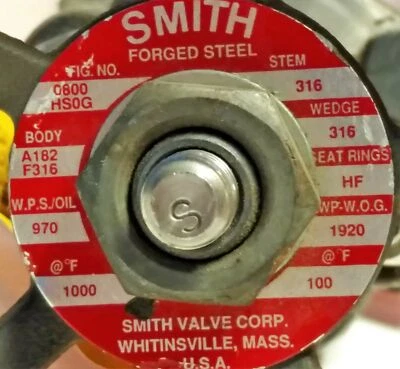 Smith 1/2 Bolted Bonnet Gate Valve 0800 HSOG - Image 1 of 4
