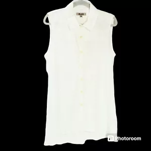 Flax Shirt Women’s Medium M White linen oversize lagenlook relaxed loose Tunic - Picture 1 of 7