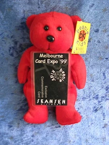 BEANIE KIDS RUBY THE RED BEAR BK 41 MELBOURNE CARD EXPO 1999 COMMEMORATIVE RARE - Picture 1 of 4