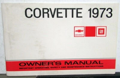 Chevrolet Corvette 1973 manual del operador del propietario original Foto 1 de 4