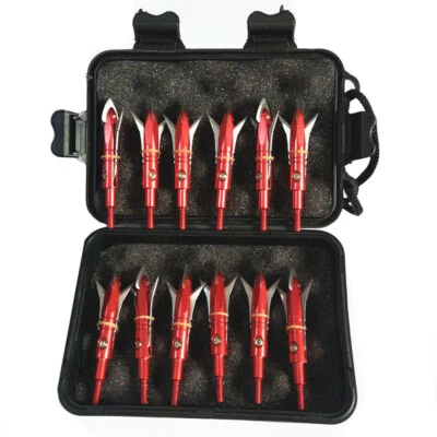 12pcs Stainless Steel Blade Broadheads 2.1" Cut Crossbow Compound Bow 100Gr Tips - Image 1 of 4