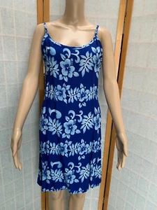 Blue Hibiscus Floral Dress/ Coverup By Sunflower ~Size S~NWT - Picture 1 of 10