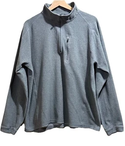 LL Bean Para Hombre Regular Cuarto 3/4 Cremallera Pullover Polar Suéter Gris Bolsillos Grandes - Imagen 1 de 4
