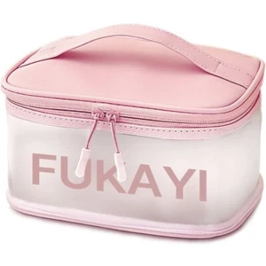 Organizer borsa cosmetica trasparente portatrucco rosa - Foto 1 di 8